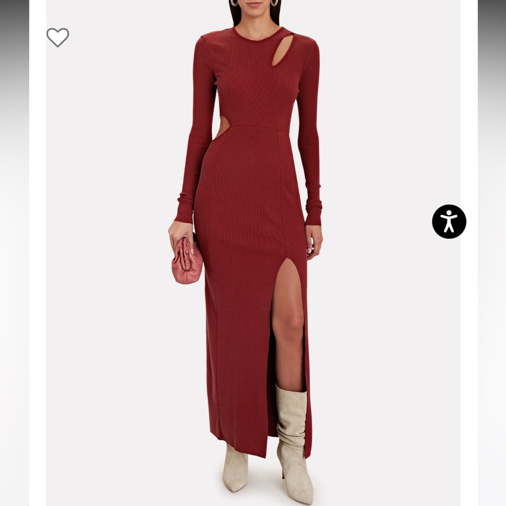 NWT The Range Mass Cut-Out Ribbed Midi Dress